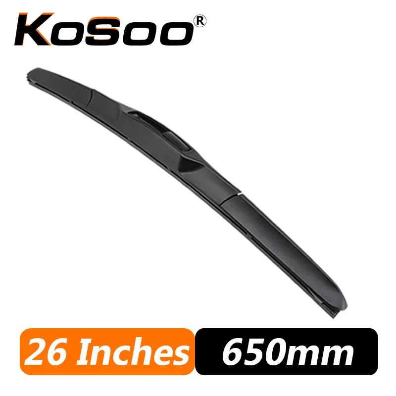 

KOSOO Щетка стеклоочистителя Универсальный U J крючок 14 "16"17 "18" 19 "20" 21 "22" 24 "26" Лобовое стекло Резиновые гибридные автомобильные аксессуары с левым рулем/правым рулем