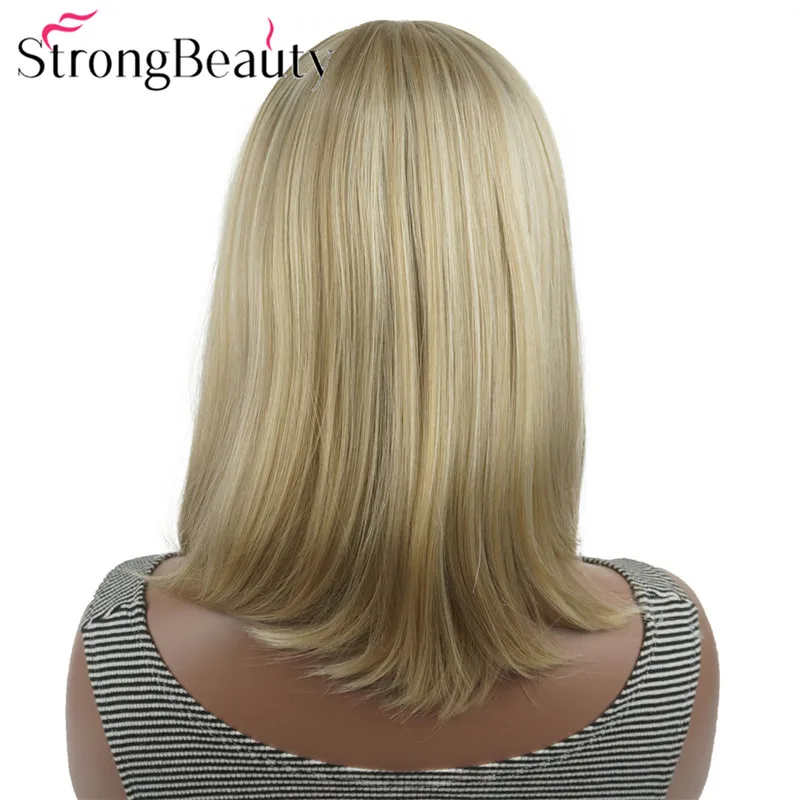 Фото StrongBeauty Прямые синтетические парики Волосы средней длины с аккуратной челкой Женский парик Много цветов №4