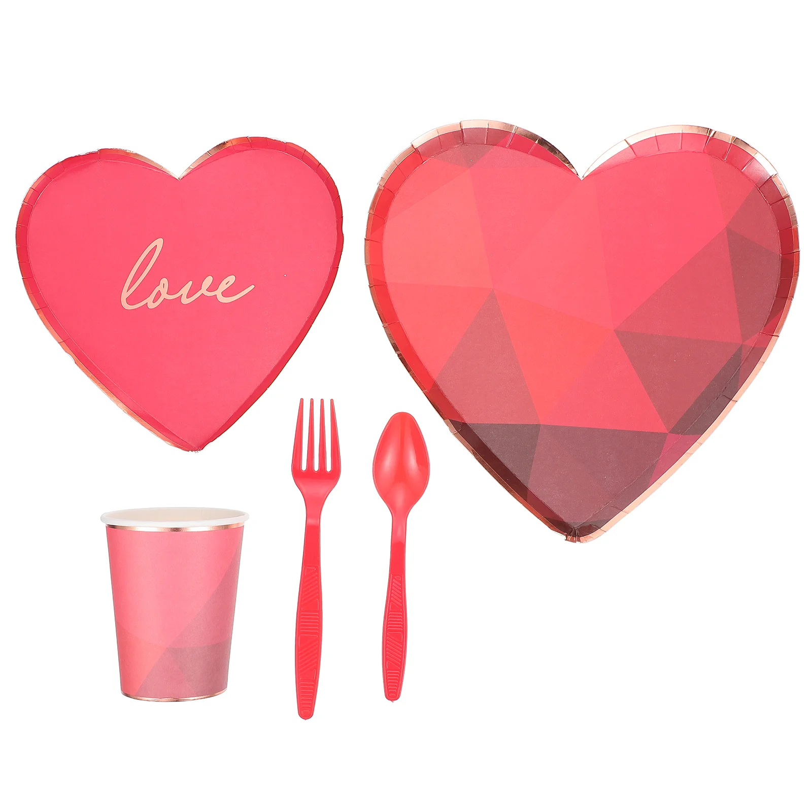 

1 Set of Lover Day Tableware Party Paper Tableware for Hotel Decor Party