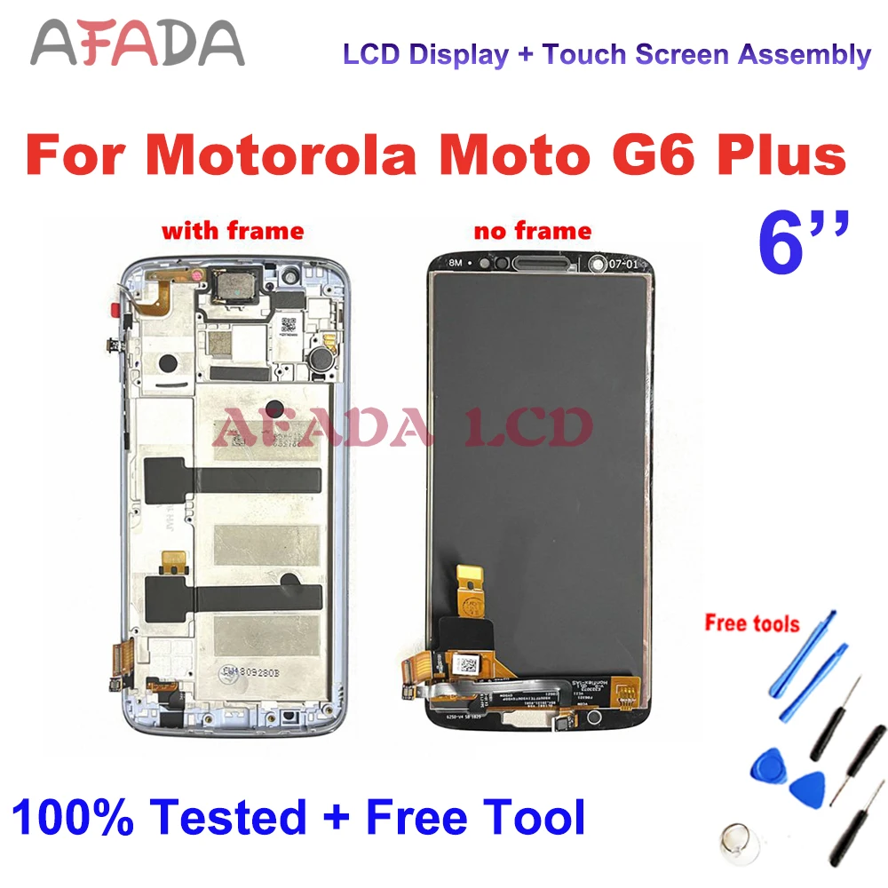 6 ''для Motorola Moto G6 Plus ЖК-дисплей с цифровым преобразователем сенсорного экрана