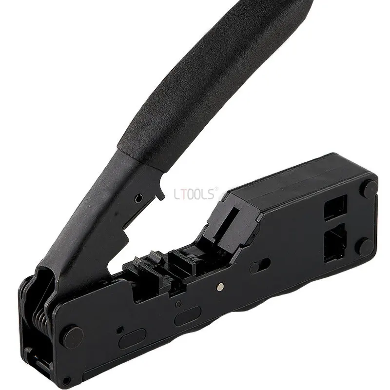 

[Cat5 Cat6 Cat7 Pass Through Crimper] for RJ45 RJ12 RJ11 Network Connectors Modular Plugs Ethernet Cables EZ Crimp Tool