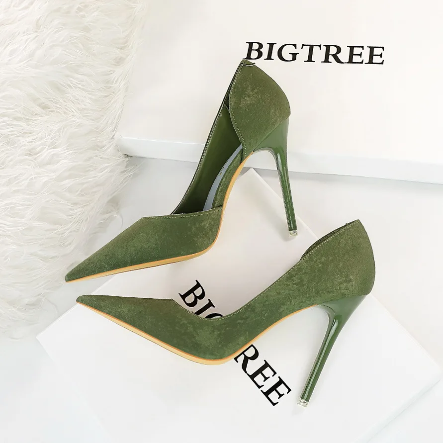 

Pumps Woman Shoes 2022 New High Heels Women Office Shoes Stiletto Suede Ladies Shoes Size 41 42 43 Women Basic Pump Footwear