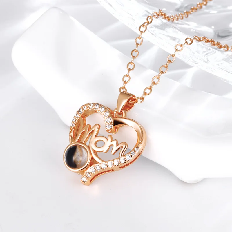 Ожерелье-проектор Love You В 100-м Языках Кулон Из Чистой Меди С Цепочкой Титановой