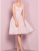 a line flirty empire homecoming dress cocktail party v neck sleeveless knee length tulle with pleats %d0%bf%d0%bb%d0%b0%d1%82%d1%8c%d0%b5 %d0%bd%d0%b0 %d0%b2%d1%8b%d0%bf%d1%83%d1%81%d0%ba%d0%bd%d0%be%d0%b9