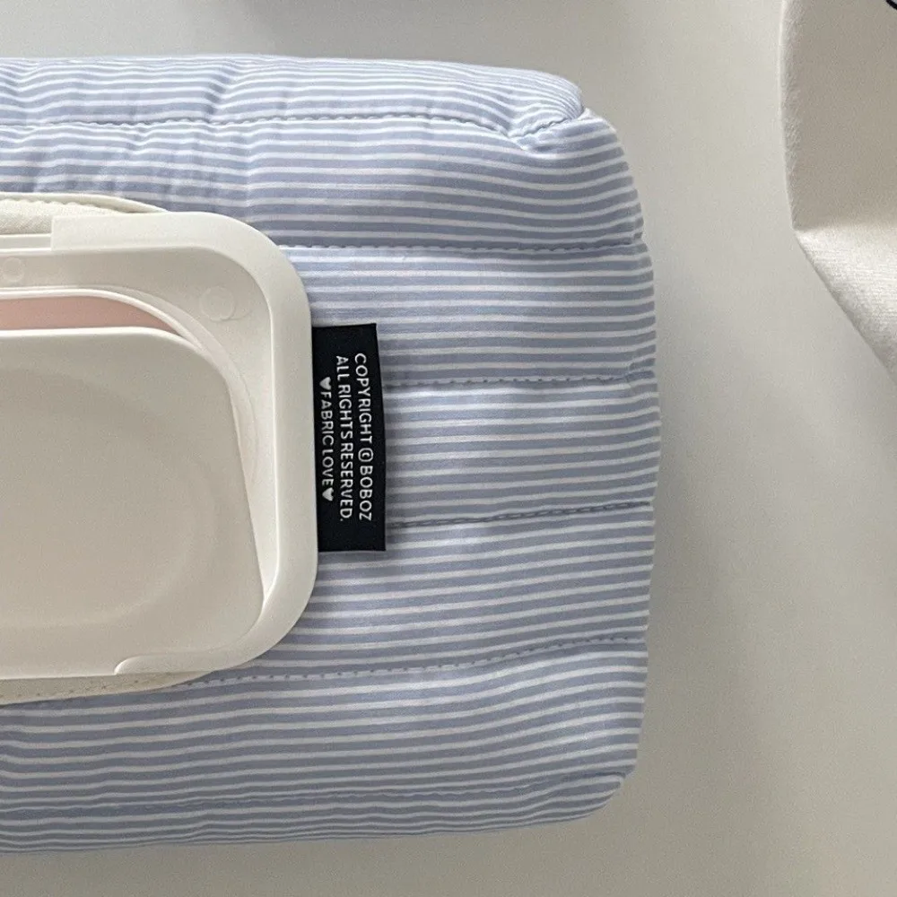 Стеганая сумка для влажных салфеток синяя/розовая хлопковая