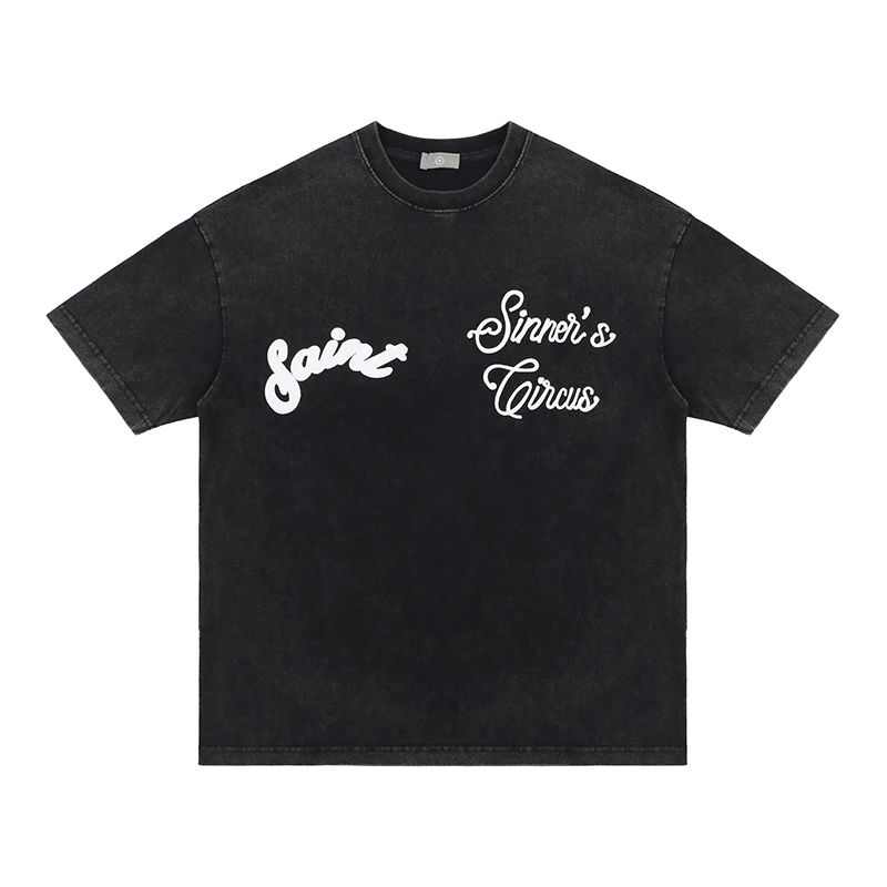 

Футболка мужская в стиле ретро с надписью Crown, хлопковая свободная уличная футболка с вырезом лодочкой в стиле Харадзюку, в стиле хип-хоп, дл...