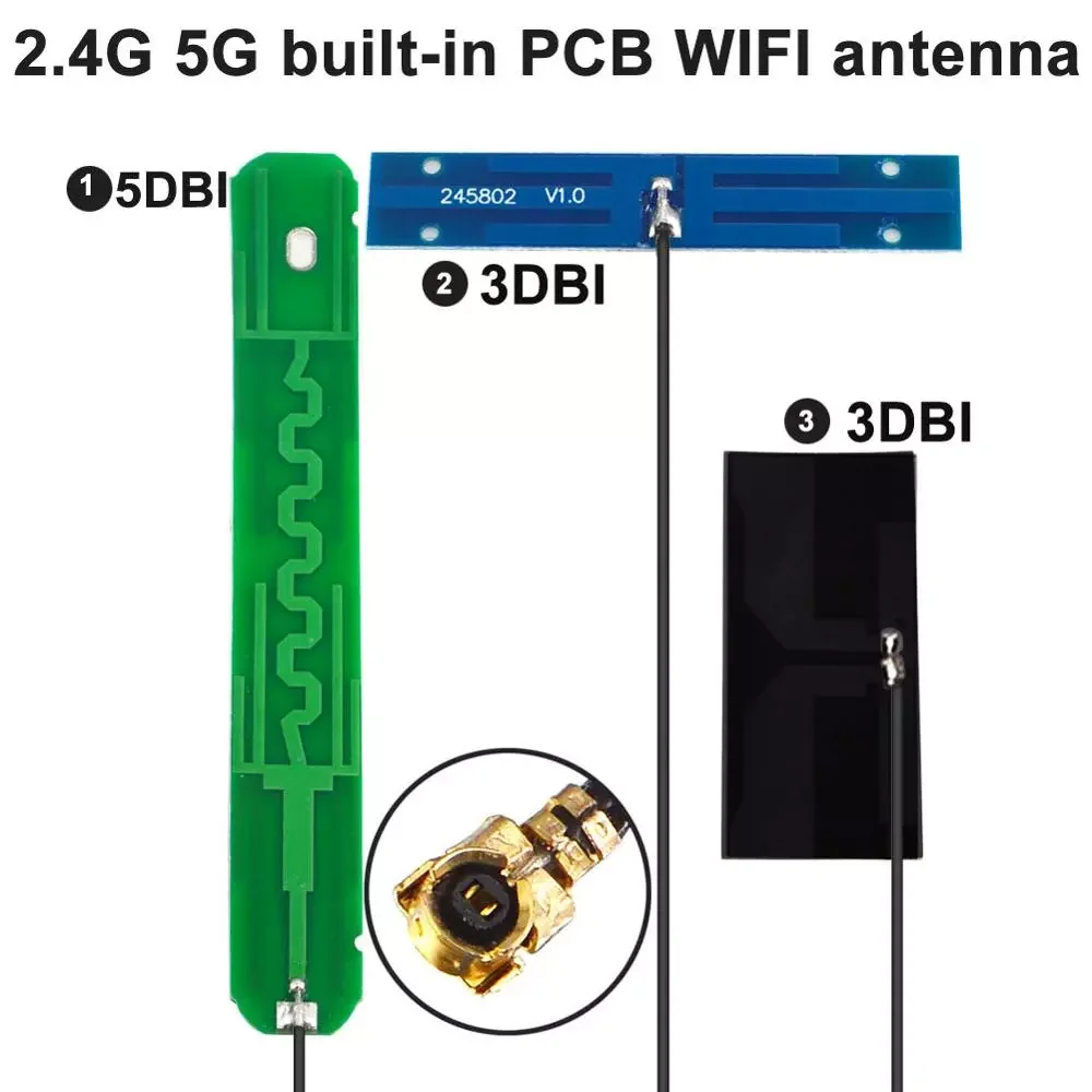 

5 шт., встроенная антенна PCB, 2,4 ГГц, 5,8 ГГц, 5 дБи, двухдиапазонный модуль Wi-Fi, всенаправленная антенна высокий коэффициент усиления, встроенный...