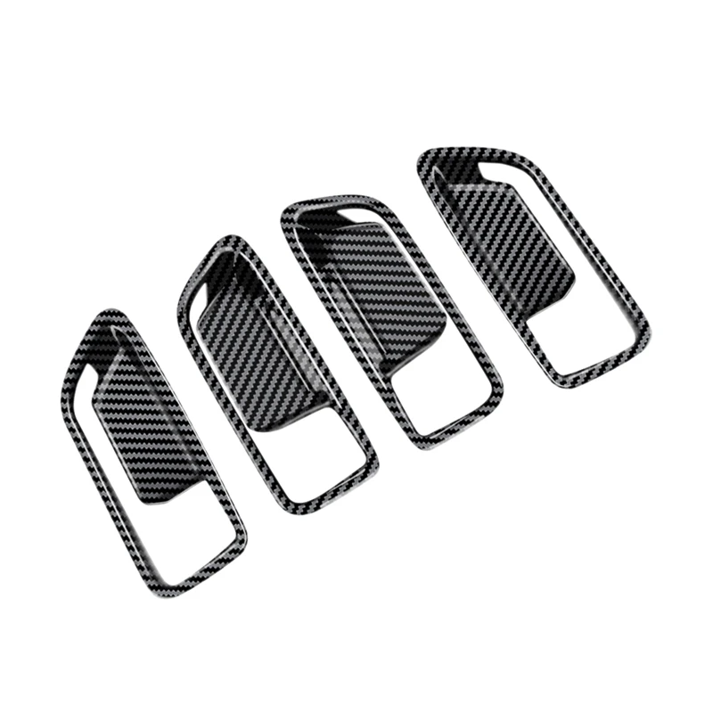 

4Pcs Carbon Interior Mouldings Inner Door Handle Bowl Panel Decoration Cover Trim For Toyota Corolla Cross 2021 2022 RHD