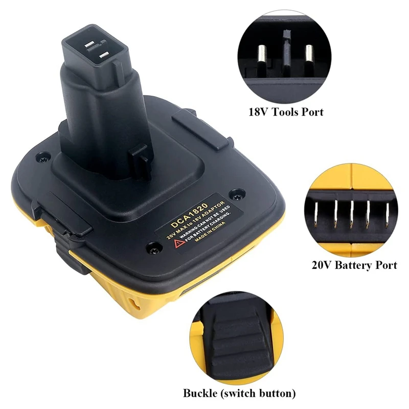 Адаптер для замены батареи DCA1820 аксессуары литиевой Dewalt DCB206 DC9098 DC9096 литий-ионный