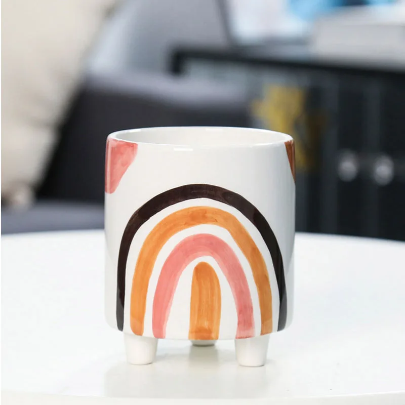 

Nordic ins style ceramic flower pot succulent container living room home decoration balcony decoration miniature garden bonsai