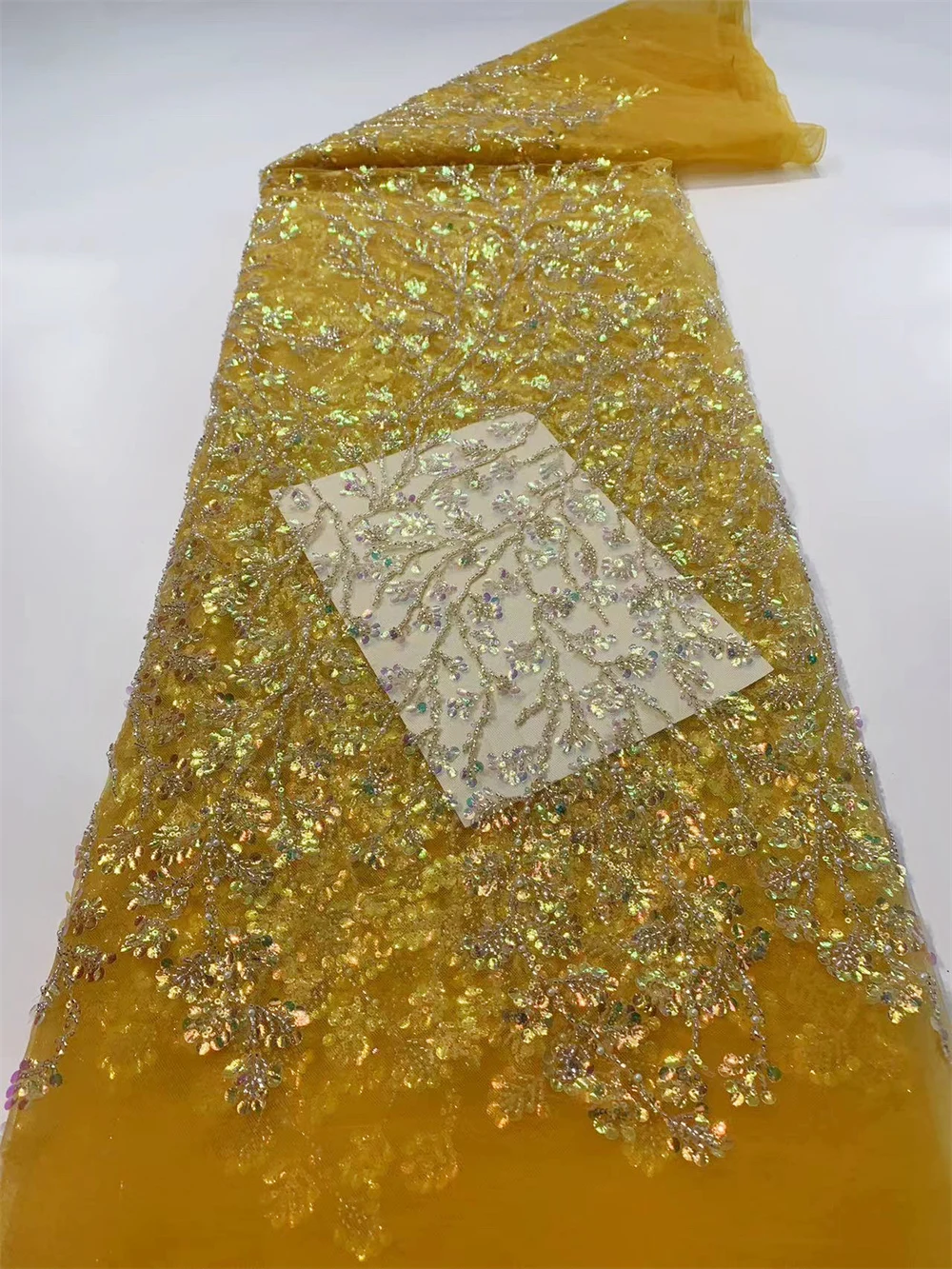 

Luxury African Sequins Beaded Lace Fabric 2023 High Quality Groom Nigerian Wedding Bridal Embroidery French Tulle Lace PL250-6
