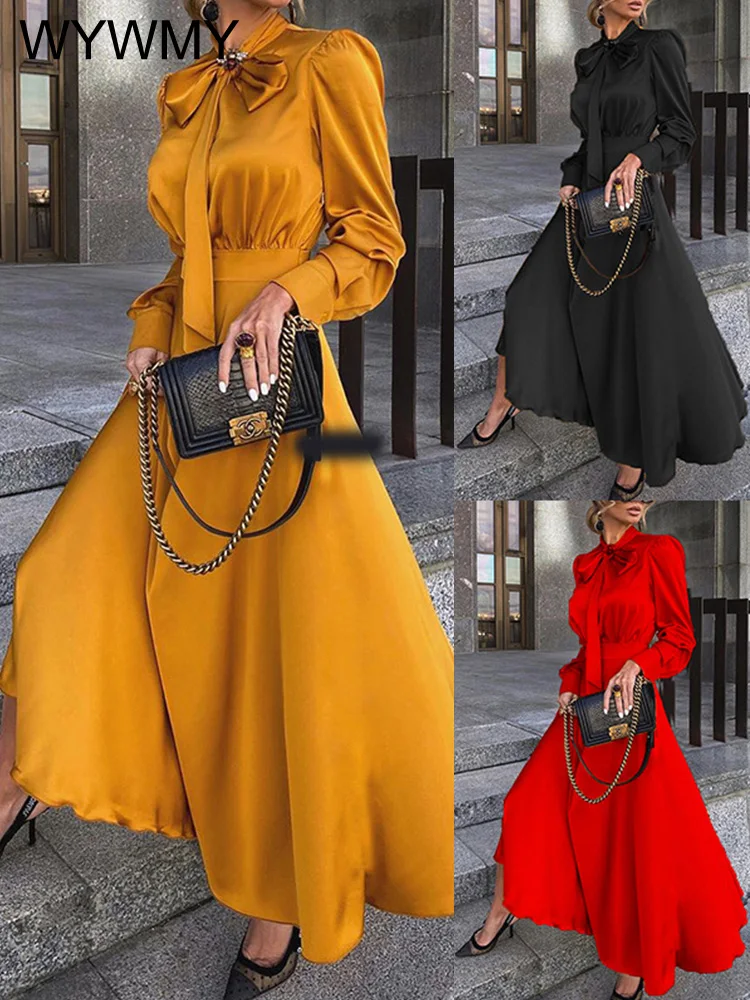 Женское длинное вечернее платье Элегантное Атласное Платье макси с длинным