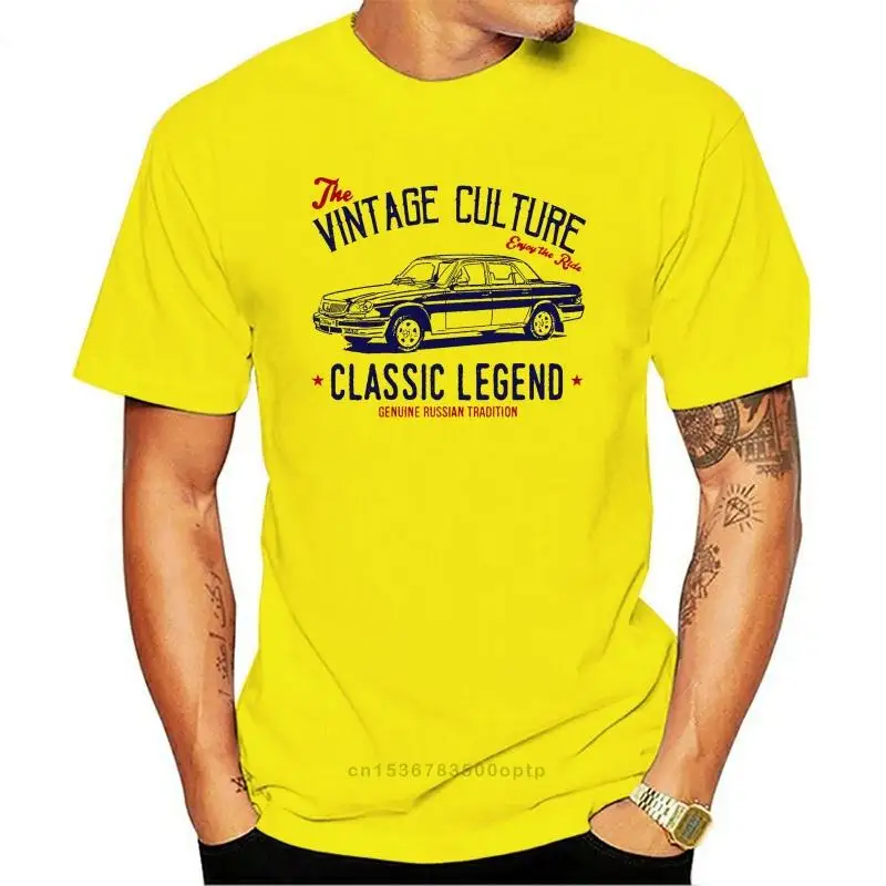 Новый ВИНТАЖНЫЙ РОССИЙСКИЙ АВТОМОБИЛЬ ВДОХРАНИЕ ГАЗ VOLGA - ХЛОПКОВАЯ ФУТБОЛКА 2021