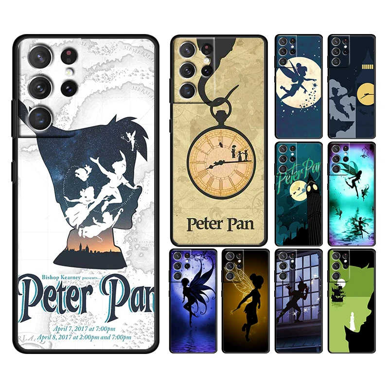 

Peter Pan Cartoon Case For Samsung Galaxy S22 S21 S20 Ultra Plus Pro S10 S9 S8 S7 4G 5G TPU Black Phone Cover Capa Coque Shell