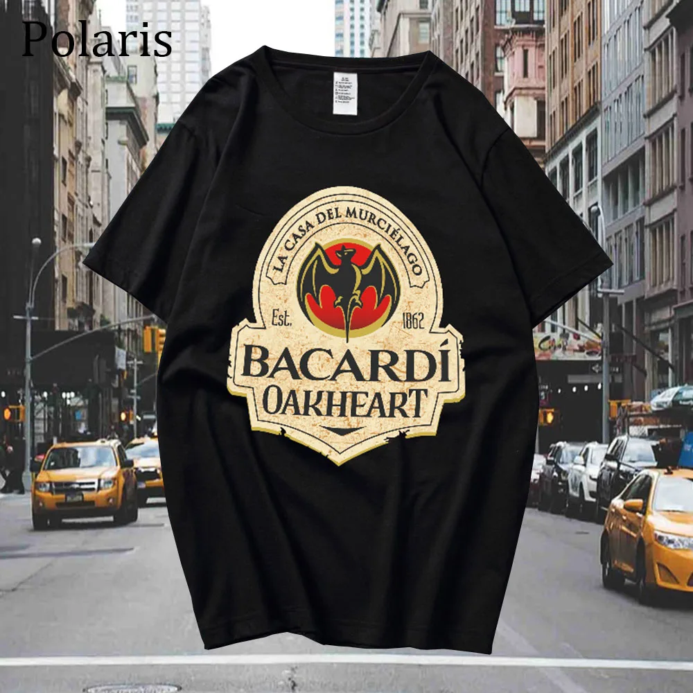 

Summer Men Rum Pattern Pure Cotton T Shirts Fashion Short Sleeve Tees Male Retro Clothes Oversized Casual Streetwear