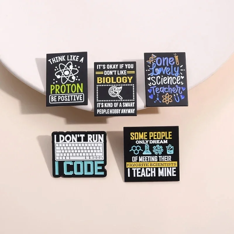 Креативные научные знаки с эмалью биология протоны молекулярная структура