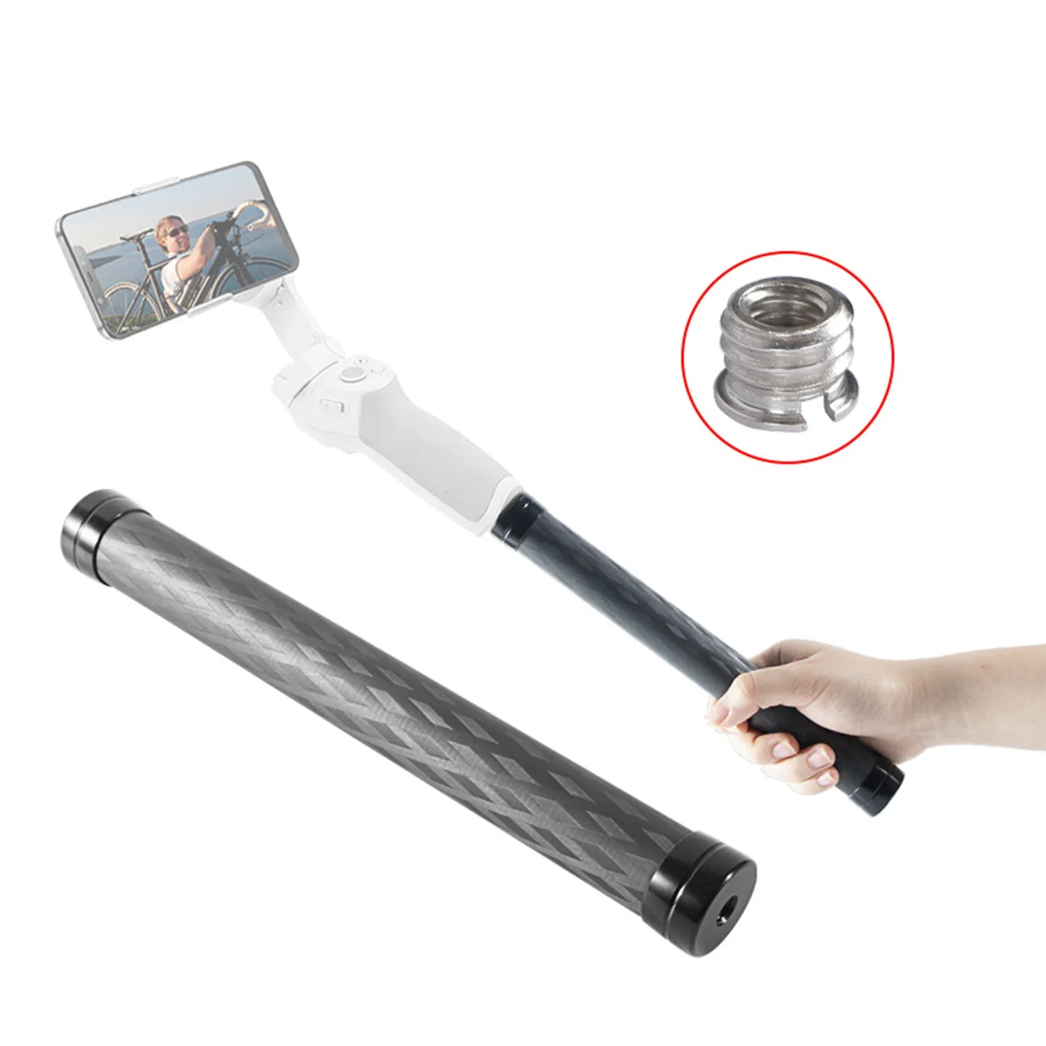 

Selfie Stick Tripod Stand Extension Rod Carbon Fiber Extended Axis Rod Extendable Stick for Dslr Camera Mobile Phone Tripod