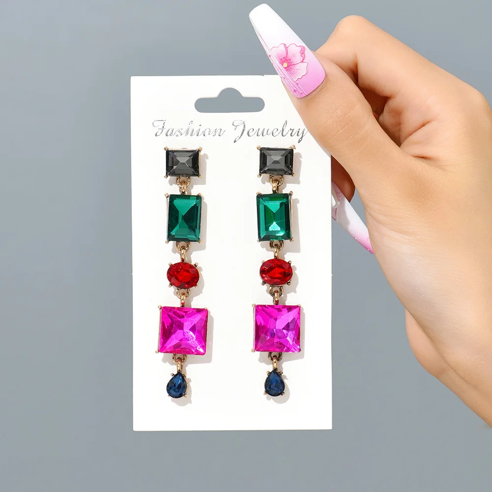 

Bohemian Fashion Party Long Hanging Earring Luxury Design Vintage Colorful Glass Tassel Fairy Original Funny Jewelry Accessories