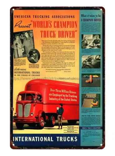 Металлическая Настенная картина для гостиной Международный комбайн грузовики