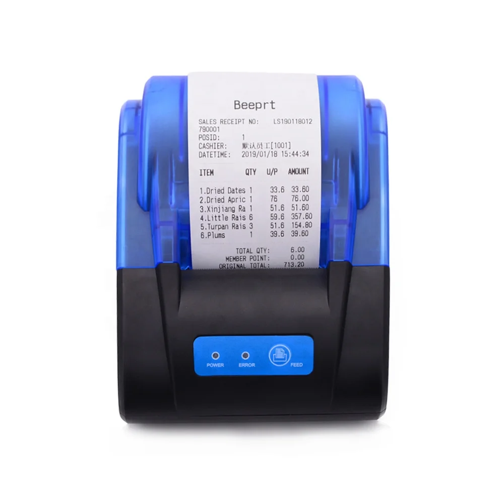 

203dpi 58mm Bluetooth Thermal Receipt Printer Mini Portable Receipt Printer For Cash Register With Good Price