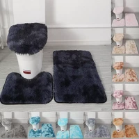3pcsset plush bathroom bath mat set toilet rugs anti slip shower carpets set home toilet lid cover shower room rug floor mats
