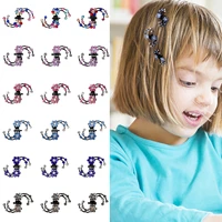 cn 6pcsset crystal rhinestone flower hair claws clamps hairgrip s rhinestone hairpin for children crystal girl hair accessories