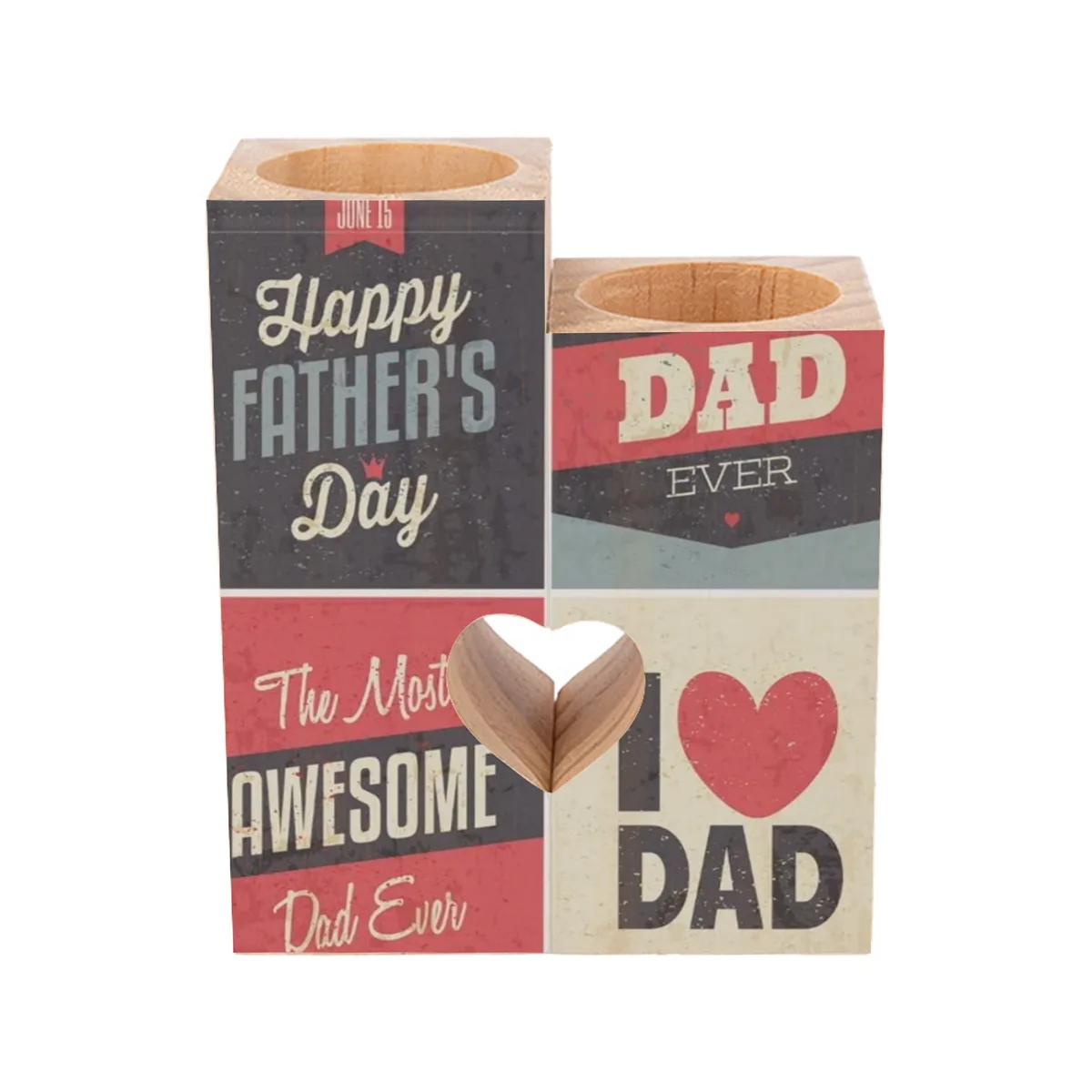 

Tealight Candle Holder Decorative Set Of 2 Happy Father'S Day Vintage Anniversary Candle Holder Stand Tea Lights Candlestick Woo