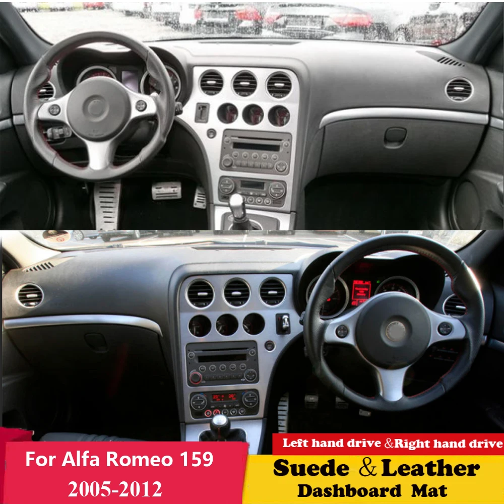 

Кожаный коврик для Alfa Romeo 159 Sportwagon 939 2005 2007 2009 2010-2012, замшевый коврик для приборной панели, коврик для приборной панели, коврик, коврик для стай...