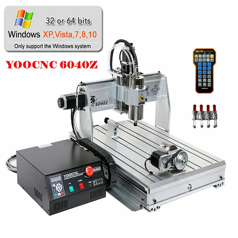 

CNC 6040 Engraving Milling Machine 2.2KW 3Aixs 4 Axis Ball Screw Router Water Cooling Spindle Metal Wood Carving Engraver 1.5KW