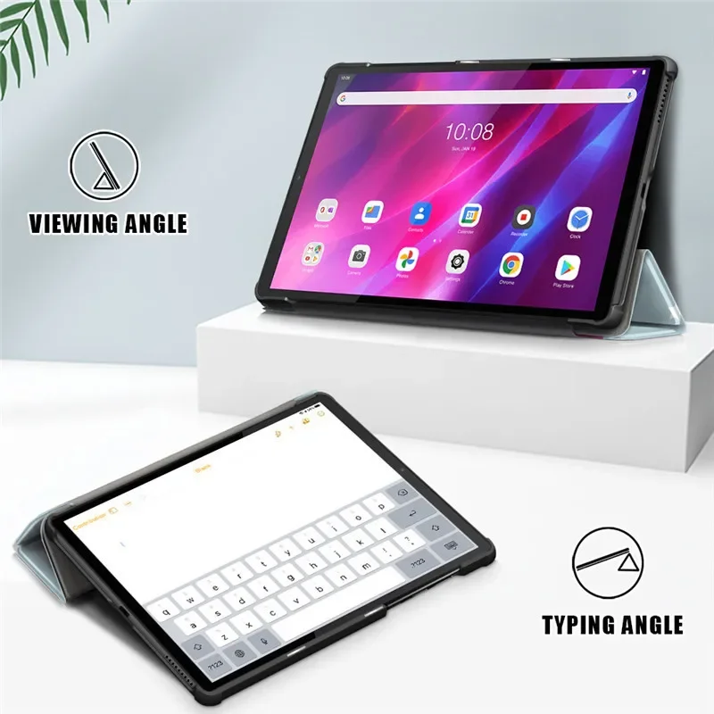 Фото Чехол для Lenovo Tab K10 Case X6C6X X6C6F 10.3 дюйма 2021, складная подставка, кожаный чехол, умное пробуждение/спящий режим, три сложения, чехол для планшета 10.3 дюйма №3
