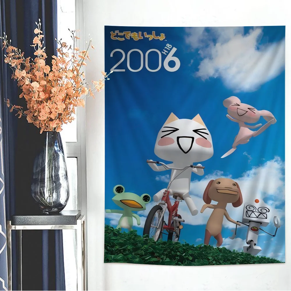 Cartoon I-Inoue T-Toro Cute Tapestry Hippie Flower Wall Carpets Dorm Decor Art Home