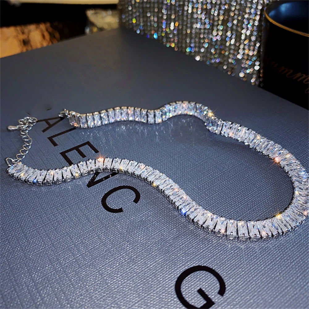 

Luxurious Shiny Fashion Jewelry Inlaid Zircon Choker Clavicle Chain Ethnic Collar Sexy Ladies Party Necklace Gifts