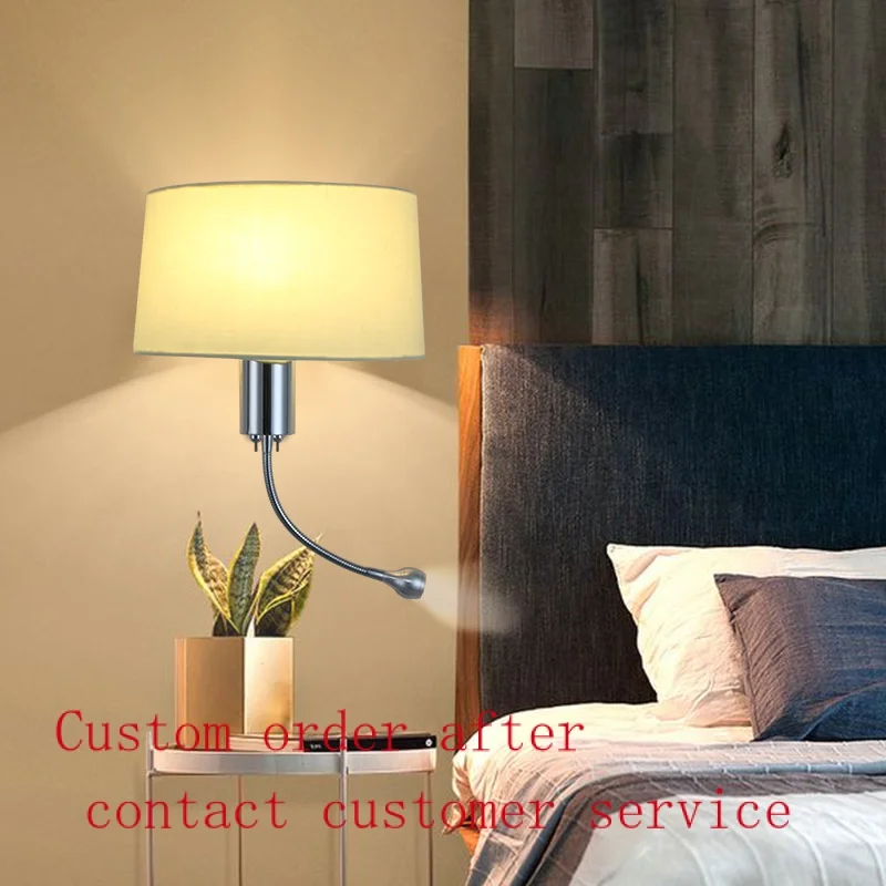 

Modern simple LED bedroom wall lamp fashion creative cloth bedside reading lamp