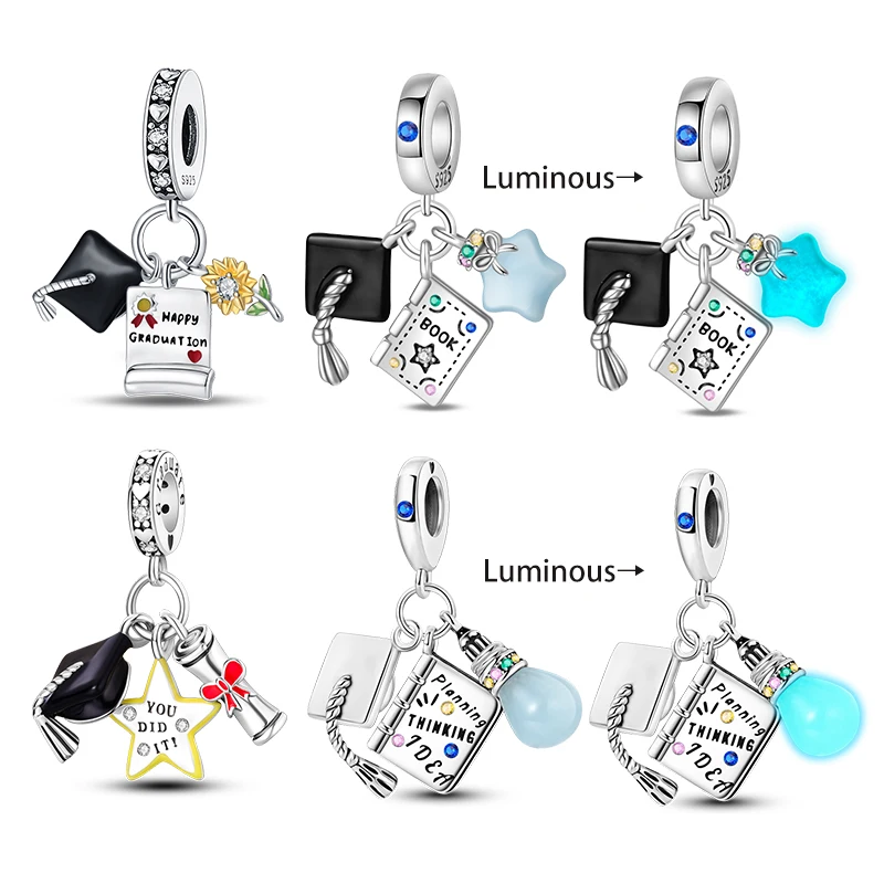 Новинка в модном серебряном 925 пробы светящийся выпускной сезон кулон из трех