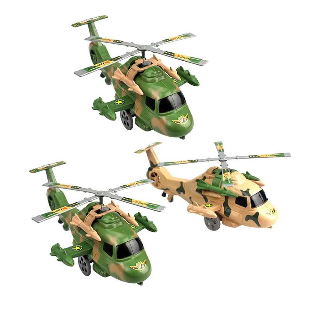 

3PCS Plastic Helicopter Toys Pulling String Plane Airplane Models for Toddler Kids