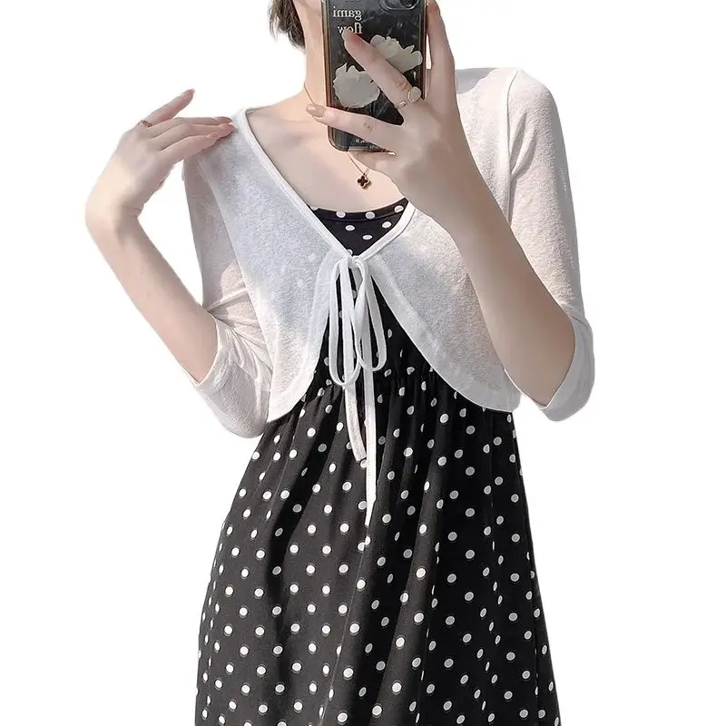 

Bridesmaid Lady Short Cardigan Fashion Small Coat Women Summer Casual Thin Shawl Wrap Short Sleeve Wedding Bolero Jacket Shrug