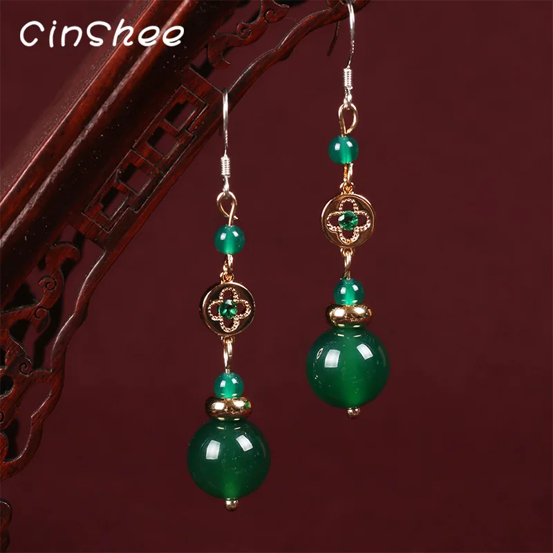 Нефритовые серьги зеленая серия зажим для ушей темпераментные зеленые в стиле