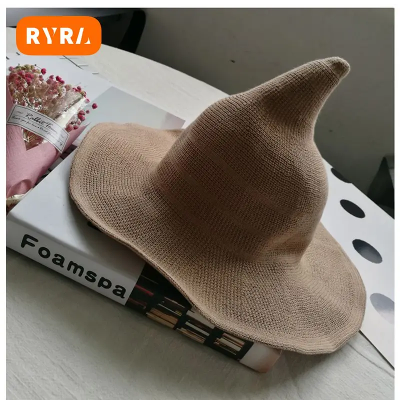 

Halloween Witch Hats Wizard Hat Modern Fashion Wool Knitting Pointed Caps Party Cosplay Fisherman Sun Hat For Gifts