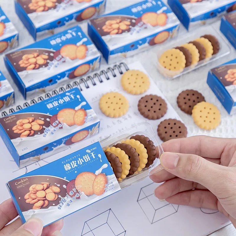 

Eraser Cute Cartoon Biscuit Modeling Learning Stationery Children Pupils' Supplies