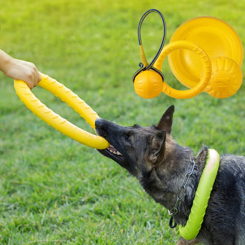 

Pet Flying Discs Toy EVA Dog Training Resistant Bite Floating Toys Puppy Interactive Silicone Game Frisbeed Dog Supplies