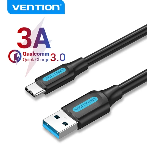 Кабель Vention USB Type C 3A для быстрой зарядки USB 3.0 для Samsung Galaxy S10 S9 Huawei P20 10 Pro Кабель для зарядки данных Type-C