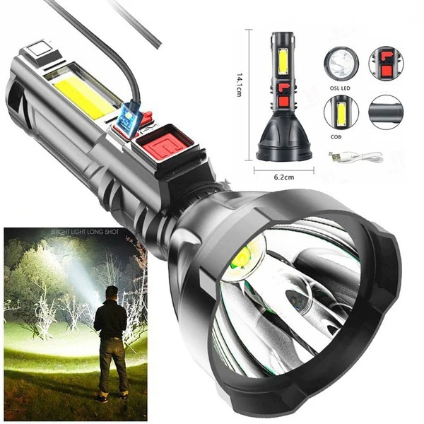 

Светодиодный тактический светильник s 18650, лампа, точечный светильник, фонарик, заряжаемый от USB, водонепроницаемый ручной фонарик + светильн...