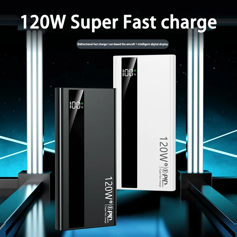 Фото Power Bank со сверхбыстрой зарядкой мощностью 120 Вт 200000 Портативный внешний аккумулятор сверхбольшой емкости мАч со светодиодным цифровым дисплеем для Samsung Xiaomi №5