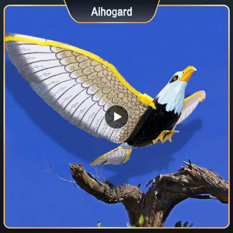 

Emulation Flying Hawk Kite Electric Bird Scarer Drive Glowing Eagle Repellent for Garden Scarecrow Yard Bird Repeller With Music