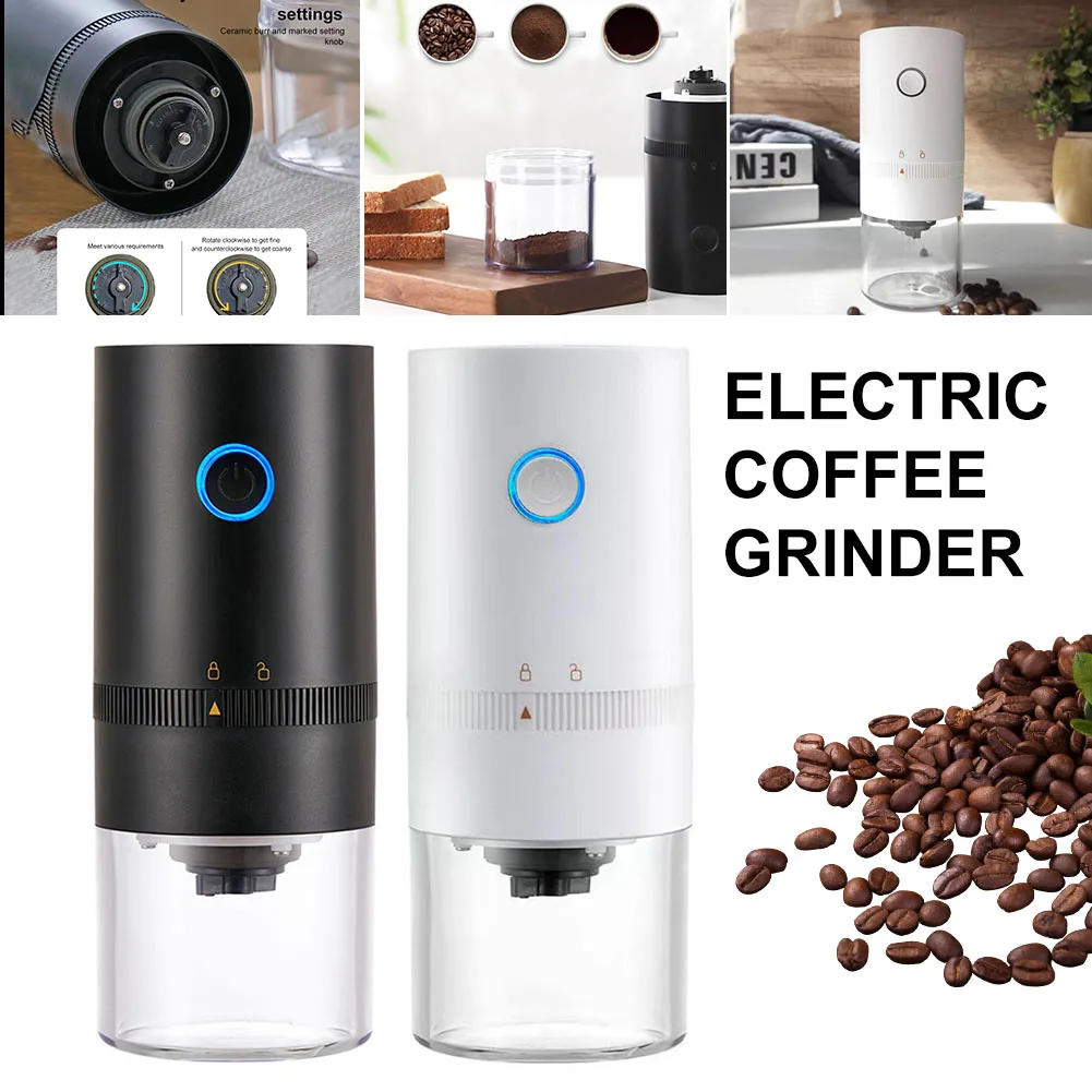 

Electric Burr Coffee Grinder 2-3 Cup Automatic Conical Burr Coffee Bean Grinder Adjustable Grind Settings Rechargeable Espresso