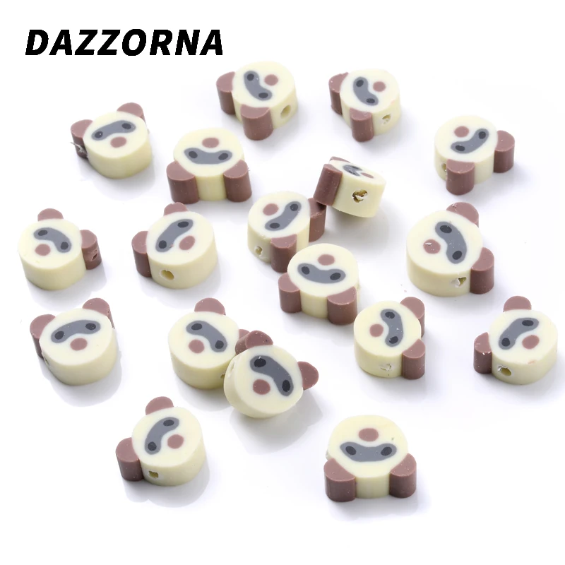 

50Pcs/Pack Round Polymer Clay Beads Bear Shape Loose Spacer Beads For Jewelry Making Diy Bracelet Charms Handmade Accessories