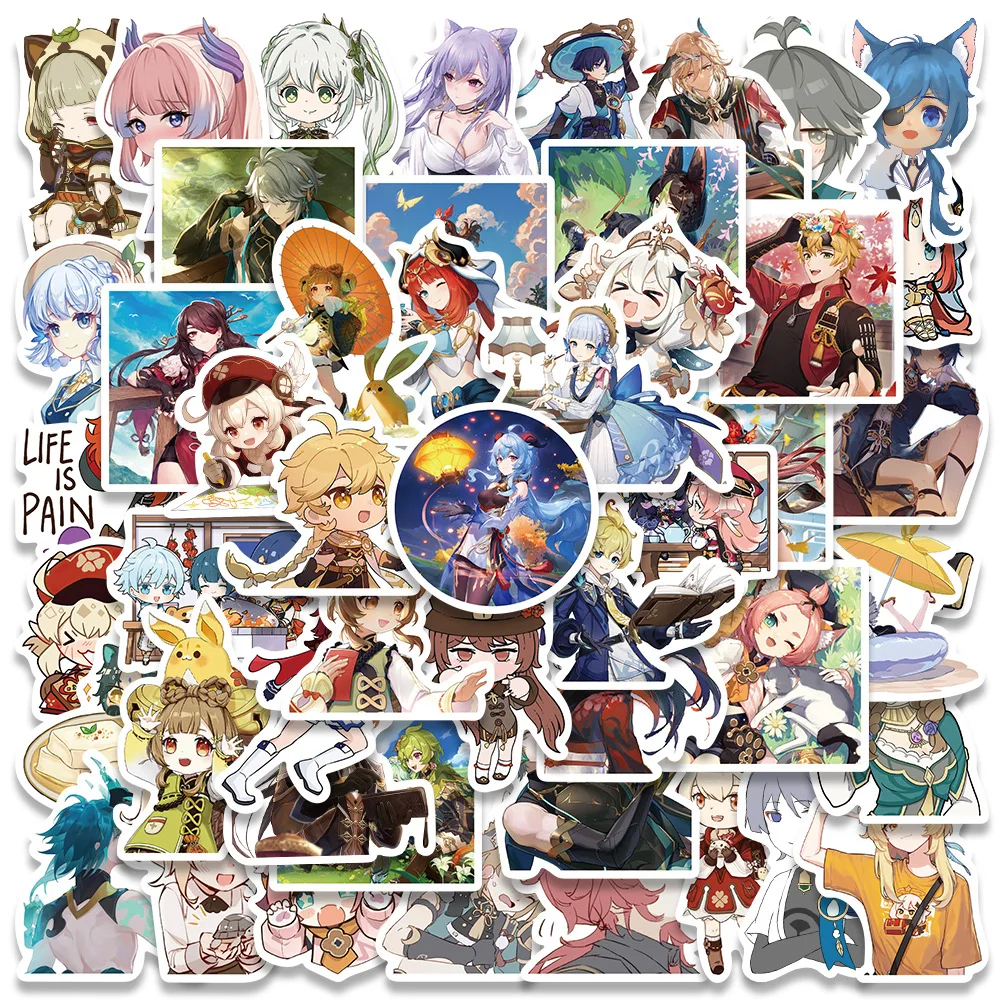 

10/30/50PCS Cool Genshin Impact Anime Stickers Game Decals Decal DIY Phone Scrapbook Luggage Helmet Graffiti Sticker Kid Toy