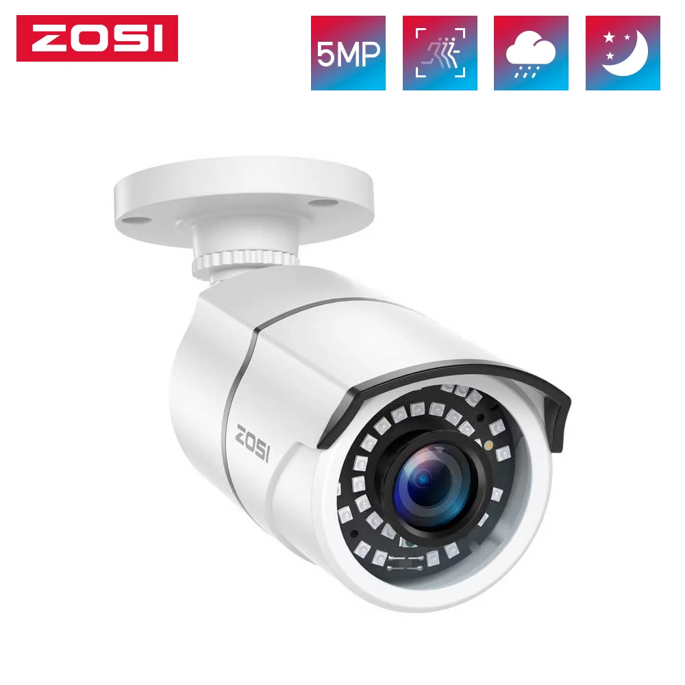 ZOSI PoE ip camera 5MP HD Outdoor Waterproof Infrared 36m Night Vision Security Video Surveillance