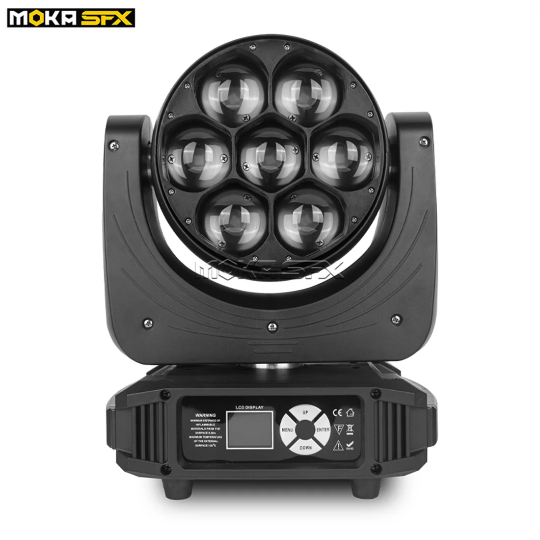 

MOKA SFX 7*40W LED Zoom Wash Moving Head DMX Professional Stage Beam Lighting for DJ Music Show RGBW 4In1 High Bright 6-8m