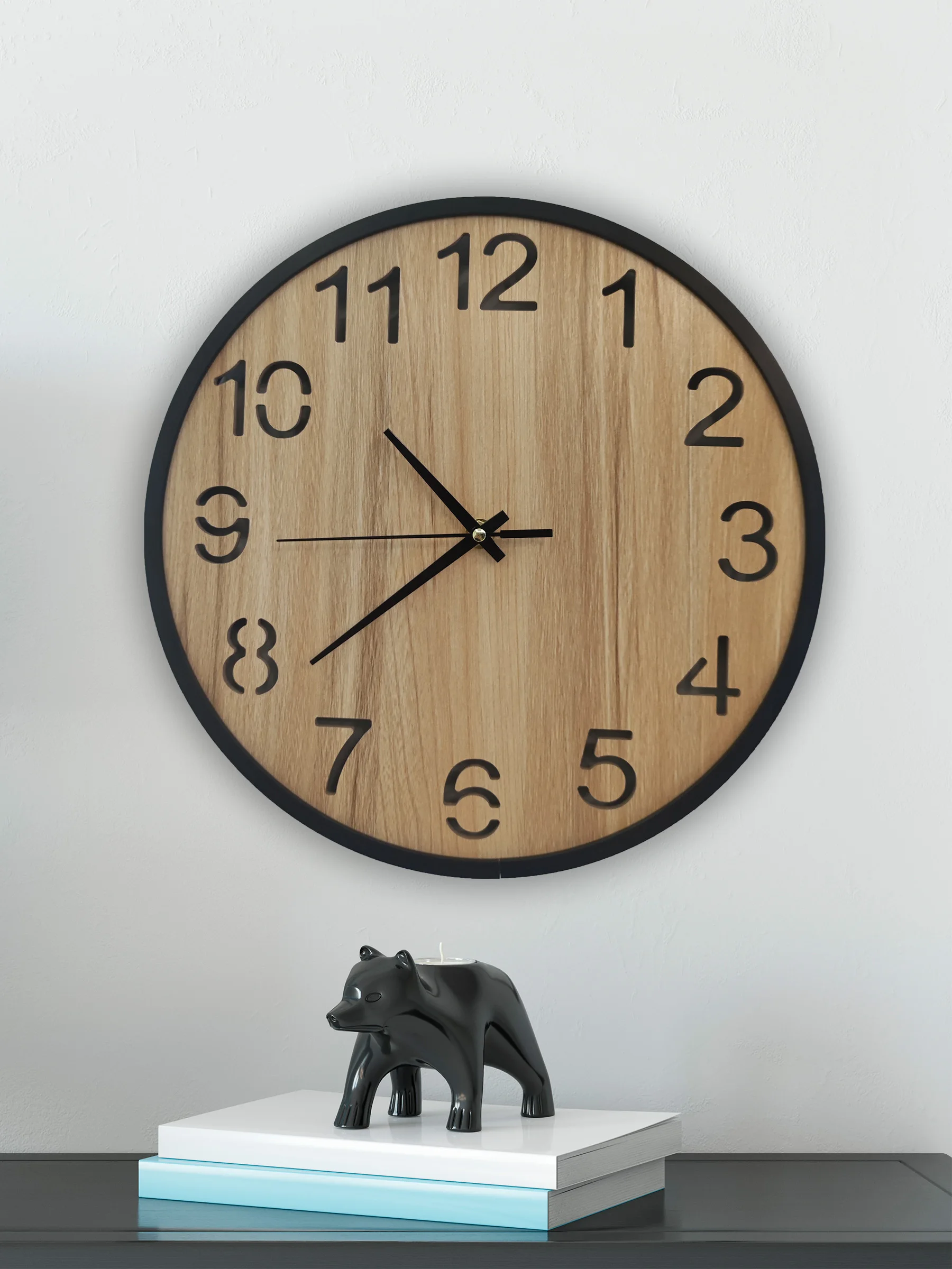 

Wooden silent clock Environmental ProtectionLiving Room Bedroom Dining Room Coffee Shop Tea Room Yoga Room Clock